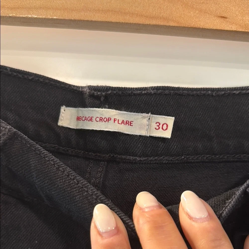 Levi's Black Kick Flare Jeans Raw Hem EUC sz30 - Picture 5 of 7
